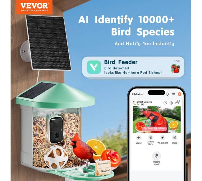 Išmani saulės lesyklėlė su kamera1