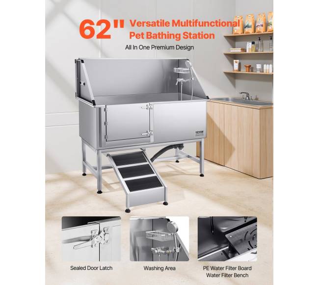 157,5 cm šunų kirpimo vonelė iš nerūdijančio plieno1