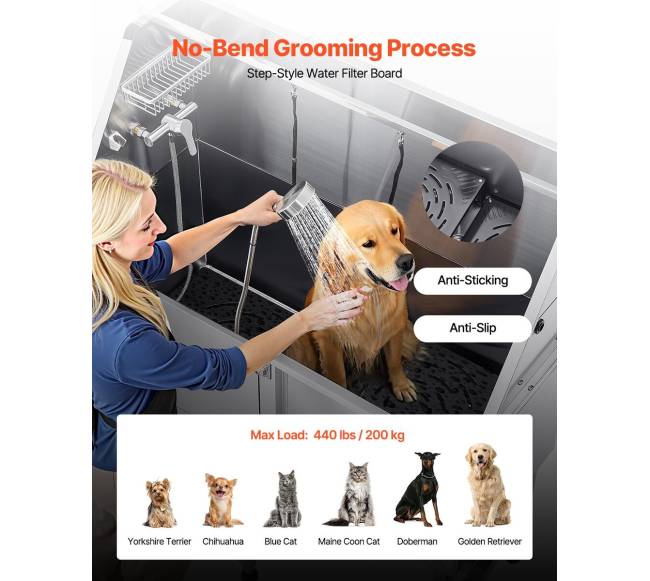 157,5 cm šunų kirpimo vonelė iš nerūdijančio plieno3