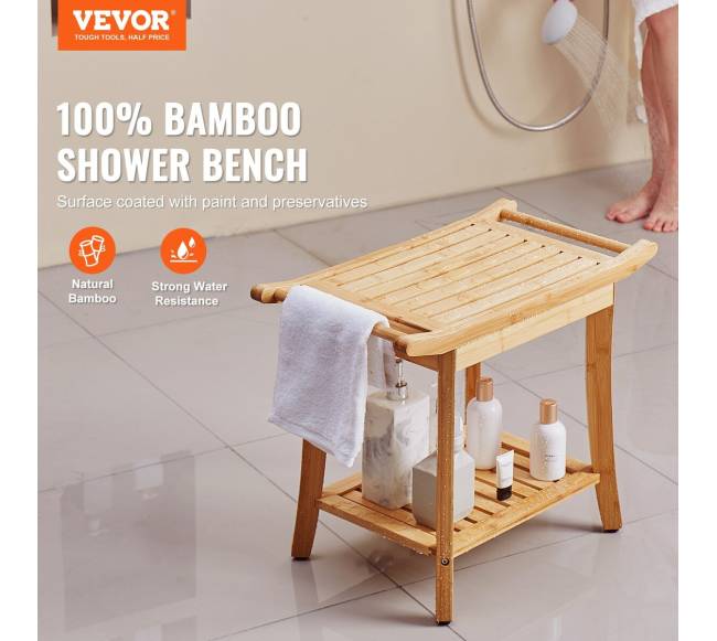 Bambuko dušo suoliukas 61 x 35 x 48 cm1