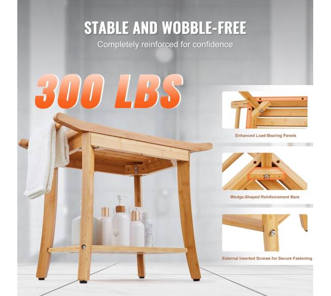 Bambuko dušo suoliukas 61 x 35 x 48 cm2