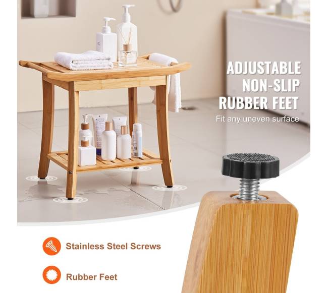 Bambuko dušo suoliukas 61 x 35 x 48 cm3