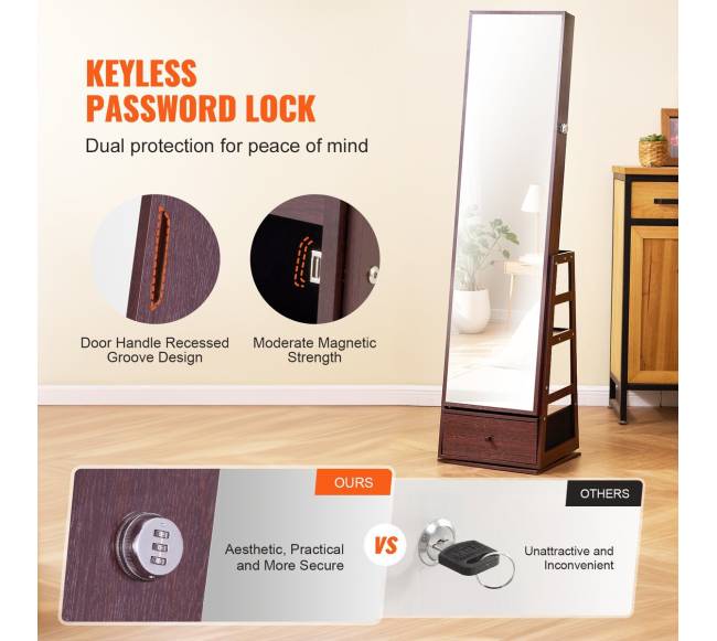 Papuošalų veidrodis su 360 pasukimu ir saugykla2