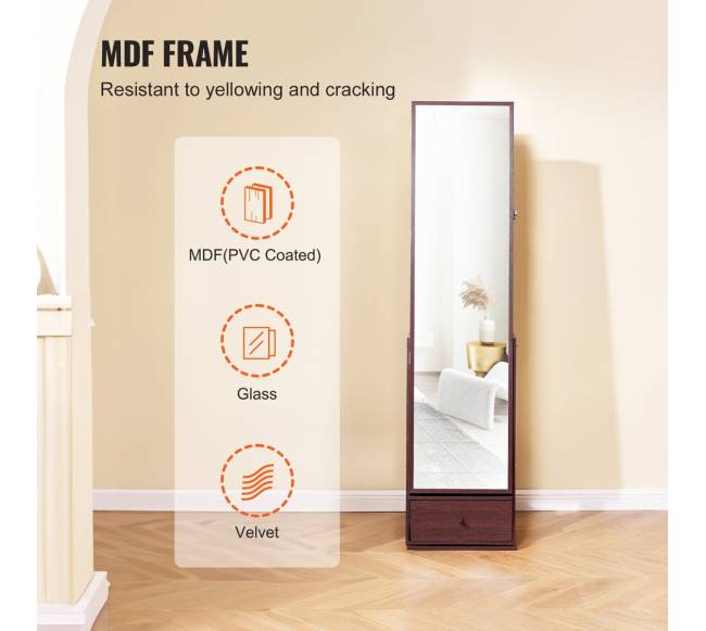 Papuošalų veidrodis su 360 pasukimu ir saugykla5