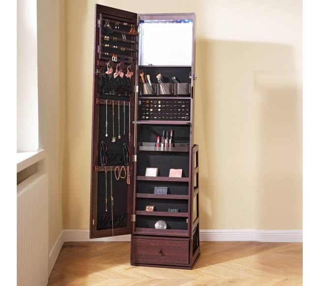 Papuošalų veidrodis su 360 pasukimu ir saugykla7