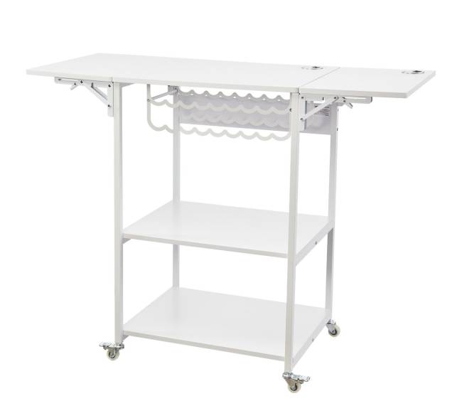 trijų lygių šilumos presas su ratukais baltas0