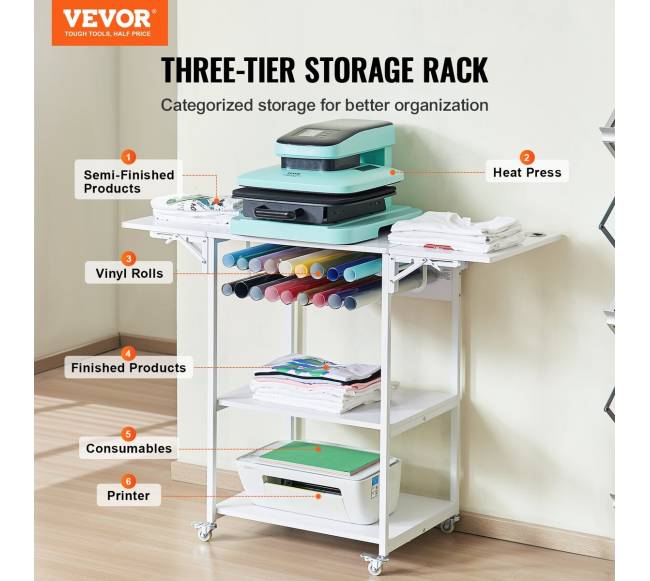 trijų lygių šilumos presas su ratukais baltas1