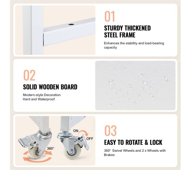 trijų lygių šilumos presas su ratukais baltas3