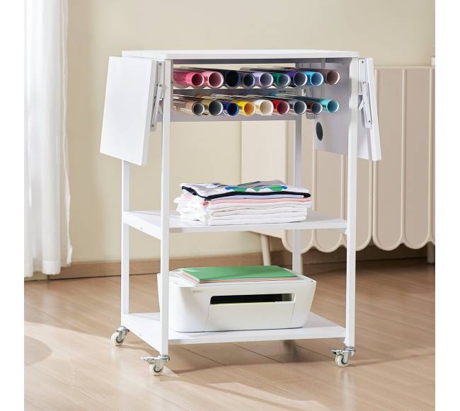 trijų lygių šilumos presas su ratukais baltas7