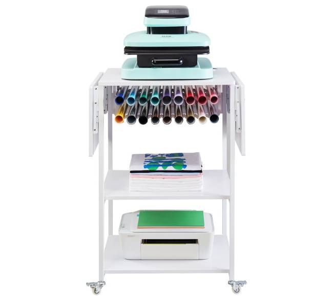 trijų lygių šilumos presas su ratukais baltas9