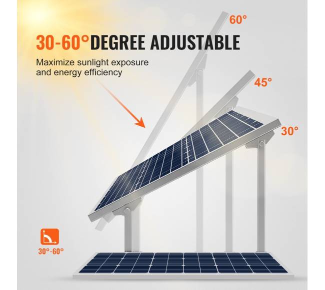 Saulės panelių laikikliai, reguliuojami kampu3