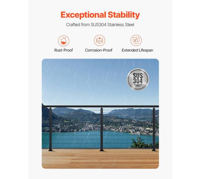 nerūdijančio plieno turėklų stulpas su skylėmis2