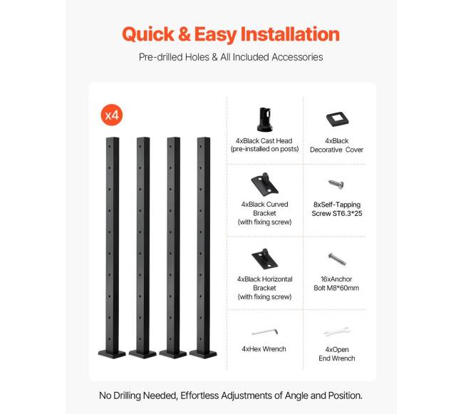 nerūdijančio plieno turėklų stulpas su skylėmis5