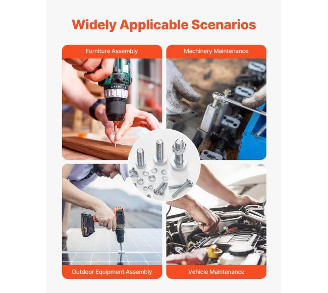 2250 vnt. varžtų ir veržlių rinkinys M3 M4 M55