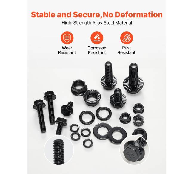 280 dalių veržlių ir varžtų rinkinys M6 M8 M102