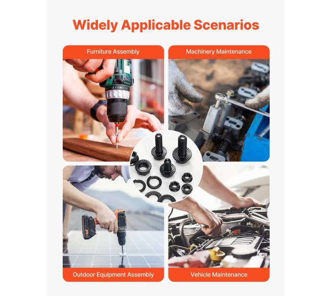 280 dalių veržlių ir varžtų rinkinys M6 M8 M105