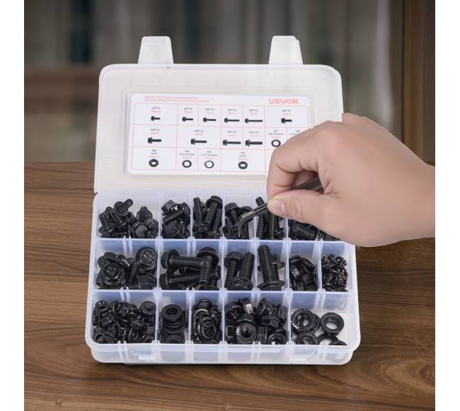 280 dalių veržlių ir varžtų rinkinys M6 M8 M107