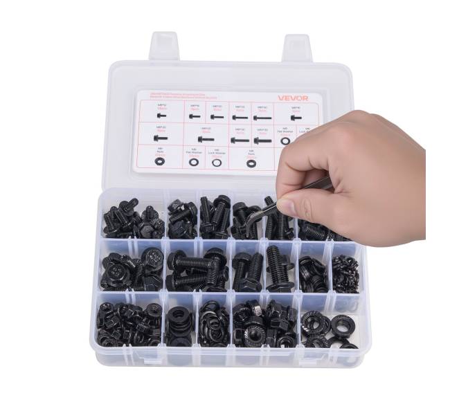 280 dalių veržlių ir varžtų rinkinys M6 M8 M1010