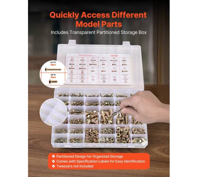 906 dalių varžtų ir veržlių rinkinys4