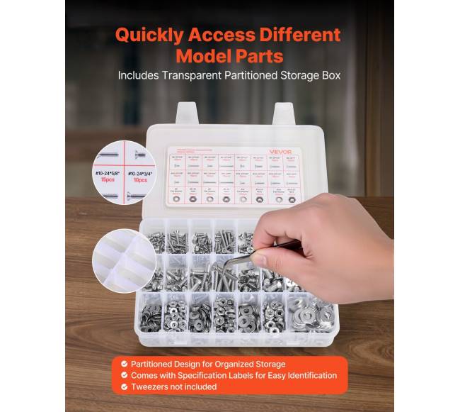 720 dalių varžtų ir veržlių rinkinys baldams4