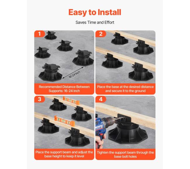 12 vienetų reguliuojama terasos atrama5