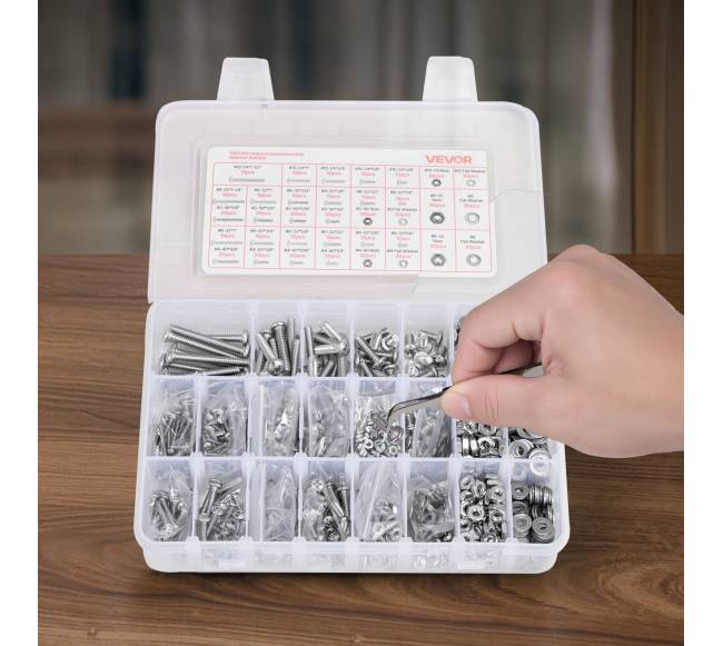 1110 vnt. veržlių ir varžtų rinkinys iš nerūdijančio plieno7