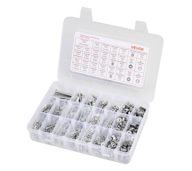 1110 vnt. veržlių ir varžtų rinkinys iš nerūdijančio plieno8