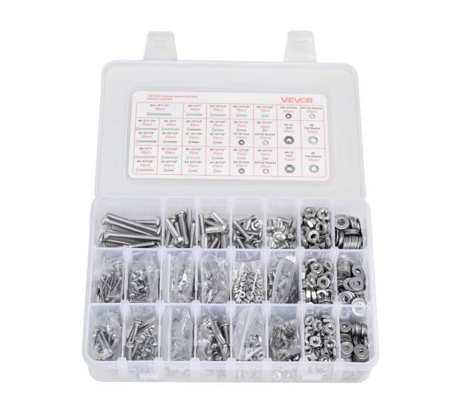 1110 vnt. veržlių ir varžtų rinkinys iš nerūdijančio plieno9