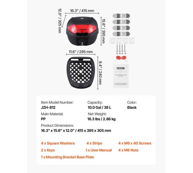 38 l universalus motociklo galinis bagažinės dėklas6