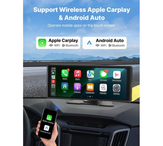 Automobilinė stereo sistema su CarPlay ir Bluetooth1