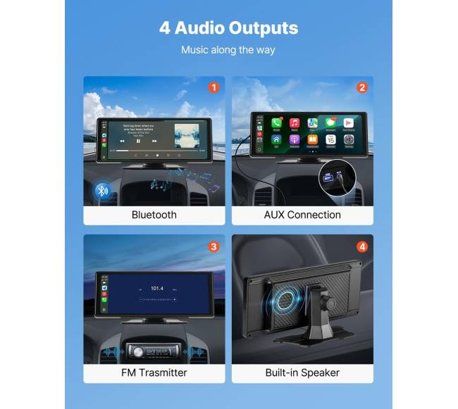 Automobilinė stereo sistema su CarPlay ir Bluetooth3
