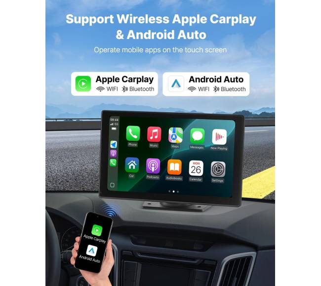 Automobilio radijas su CarPlay ir kamera1