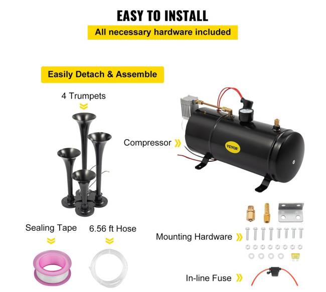 Keturių trimitų oro signalas su kompresoriumi5