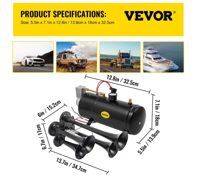 Keturių trimitų oro signalas su kompresoriumi6