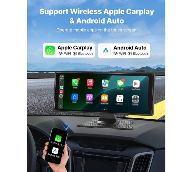 automobilinė „CarPlay“ stereosistema su jutikliniu ekranu1