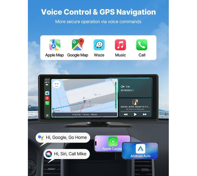 automobilinė „CarPlay“ stereosistema su jutikliniu ekranu2