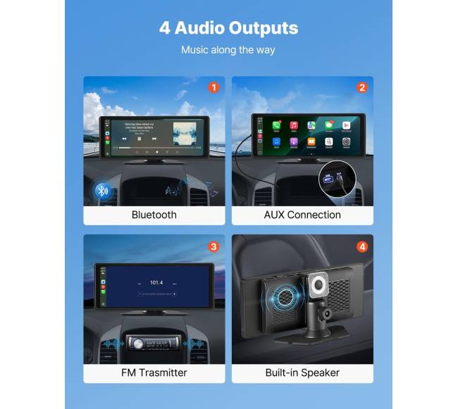 automobilinė „CarPlay“ stereosistema su jutikliniu ekranu4