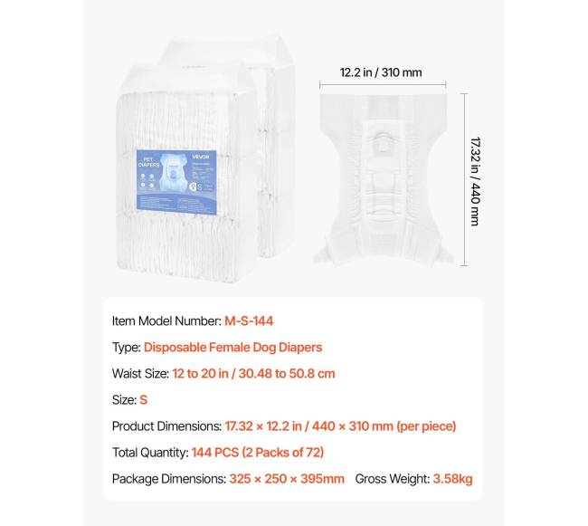 Vienkartinės sauskelkės mažoms kalėms, 144 vnt.6