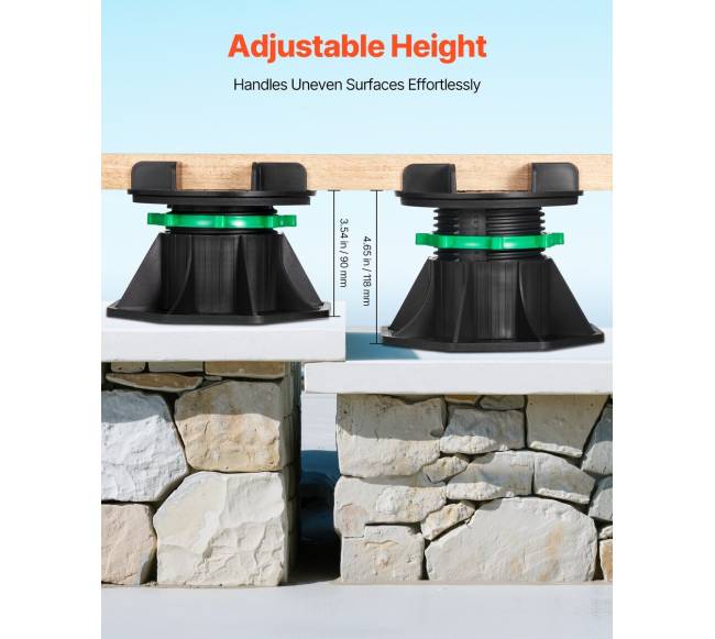 8 dalių reguliuojama terasos atrama 90-118 mm2