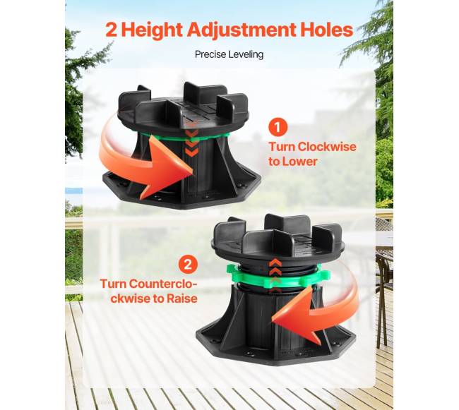 8 dalių reguliuojama terasos atrama 90-118 mm3