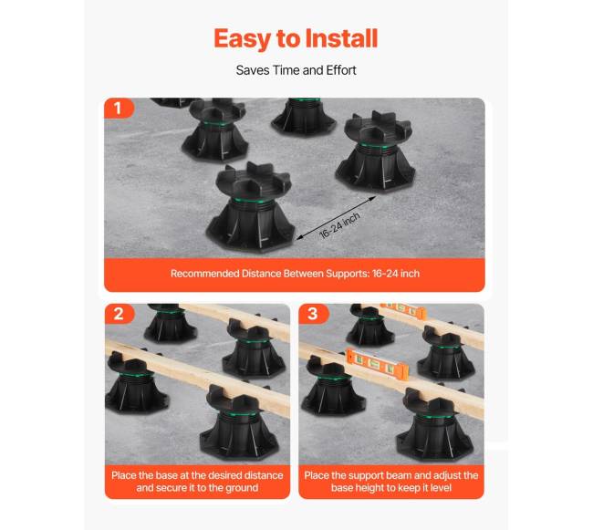 8 dalių reguliuojama terasos atrama 90-118 mm5