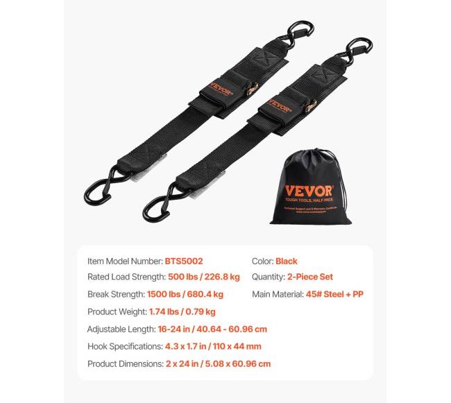 Ištraukiamos sagties diržai 5 cm x 60 cm valtims (2 vnt.)6