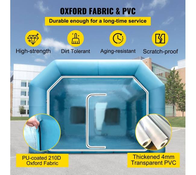 Pripučiamas dažymo paviljonas 12x5x4 m su pūstuvais2