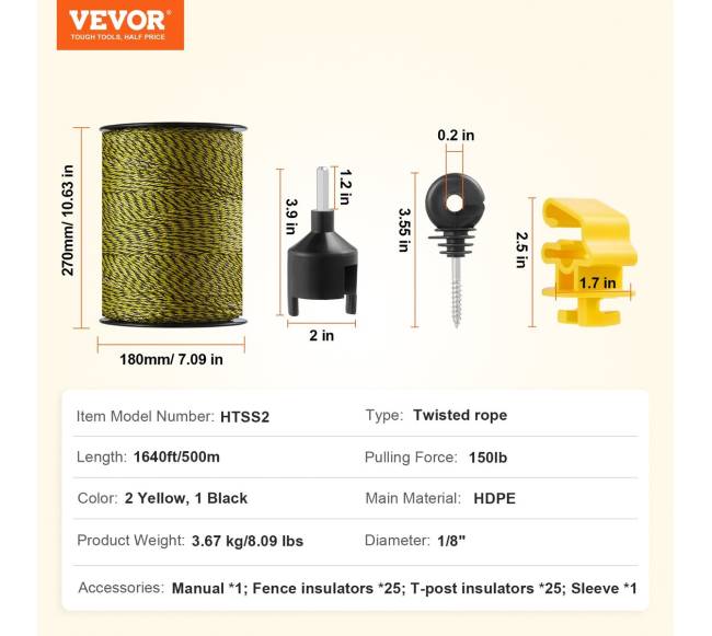 Elektrinė tvoros viela gyvūnams 500 m6