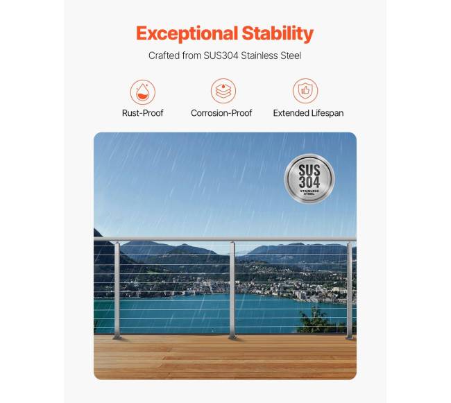 nerūdijančio plieno laiptų turėklų stulpas 91 cm2