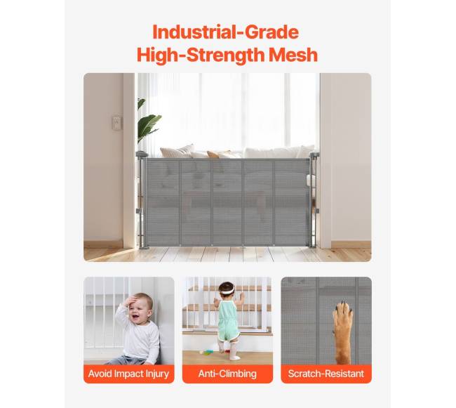 Pilka traukiama apsauginė tvorelė vaikams ir augintiniams4