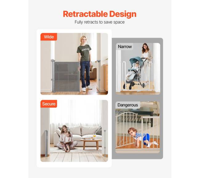 Pilka traukiama apsauginė tvorelė vaikams ir augintiniams5