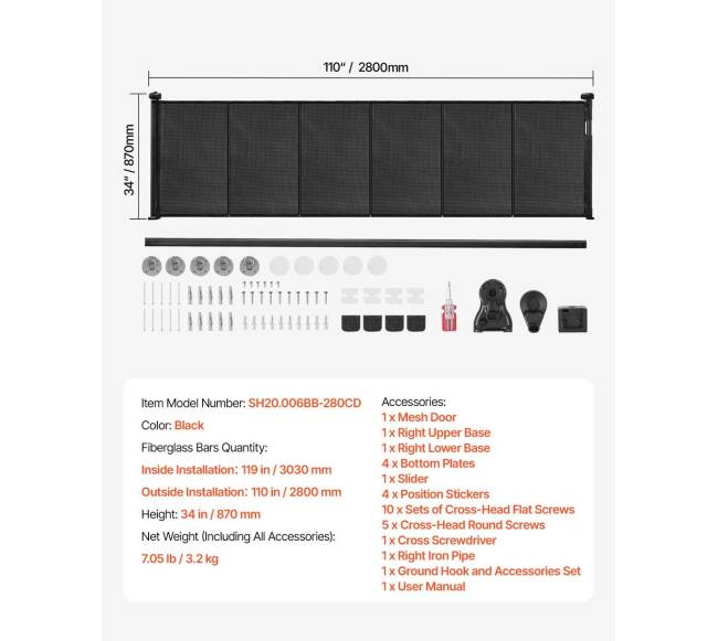 Ištraukiama vaikiška užtvara 870 mm x 2800 mm6