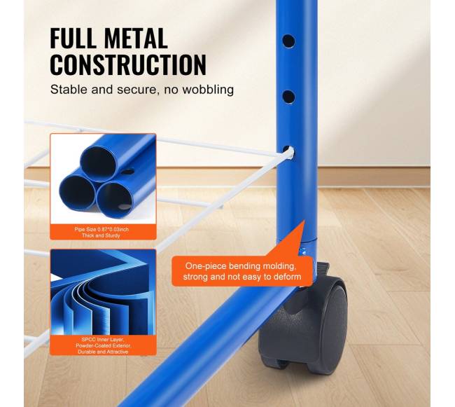 mėlyna meno džiovinimo lentyna 25 lentynos su ratais2