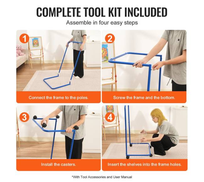 mėlyna meno džiovinimo lentyna 25 lentynos su ratais5